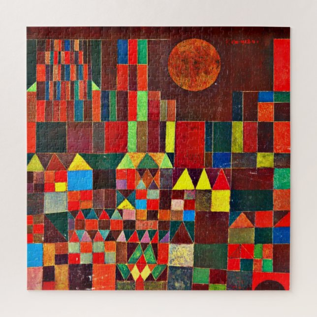 Puzzle Château et Soleil, art abstrait de Paul Klee, (Vertical)