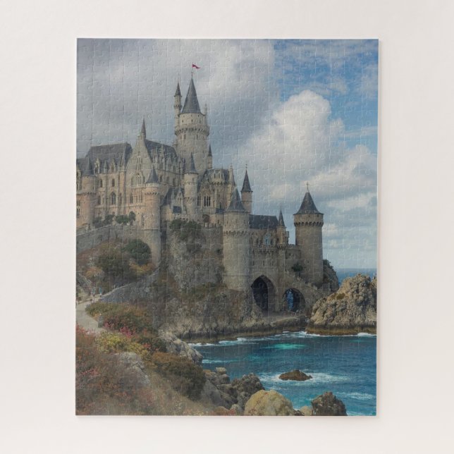 Puzzle Château médiéval au bord de la mer (Vertical)
