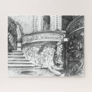 Puzzle Château pencilart Monochrome