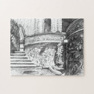 Puzzle Château pencilart Monochrome noir & blanc