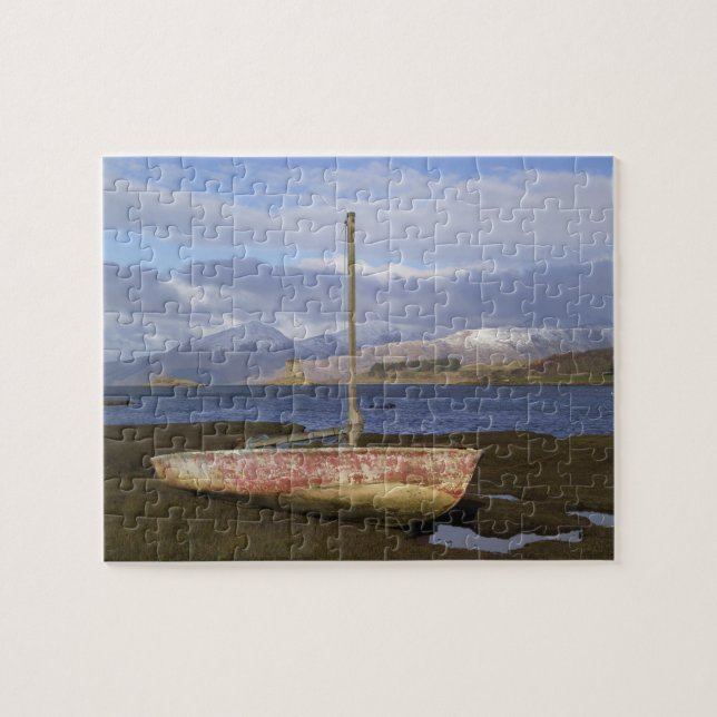 Puzzle Château Stalker avec un bateau de pêche au (Horizontal)