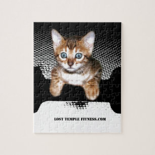 Puzzle chaton avec cloche, noir