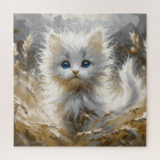 Puzzle Chaton blanc précieux (Vertical)