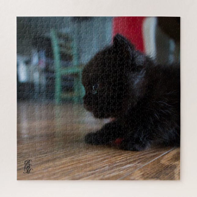 Puzzle Chaton noir de près (Vertical)