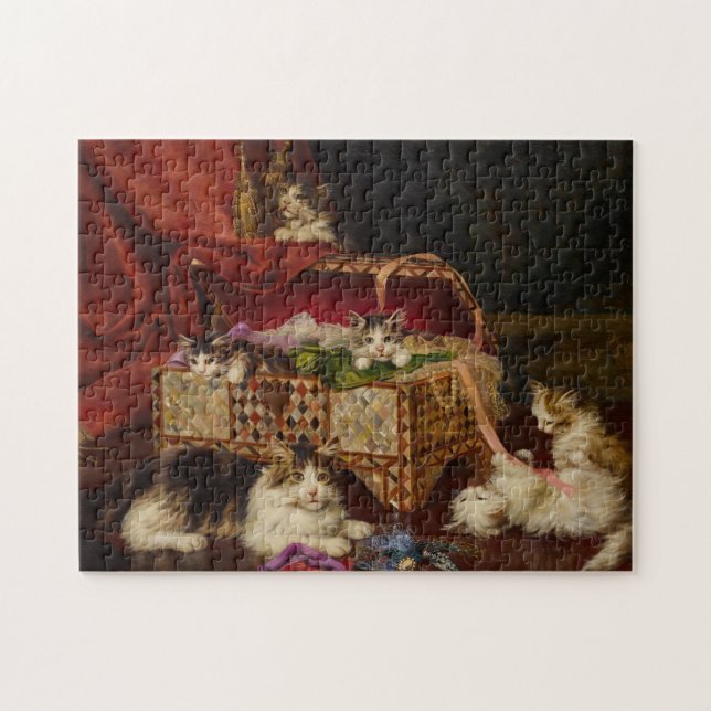 Puzzle Chatons dans un panier à couture | Jules Leroy (Horizontal)