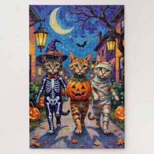 Puzzle Chats abyssins faisant Trick-or-Treating en costum