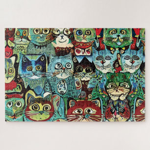 Puzzle Chats Anthropomorphes Victoriens Aux Couleurs Terr
