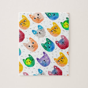 Puzzle Chats aquarelles et amis