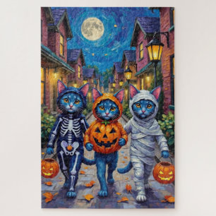 Puzzle Chats bleus orientaux Trick-or-Treating Halloween