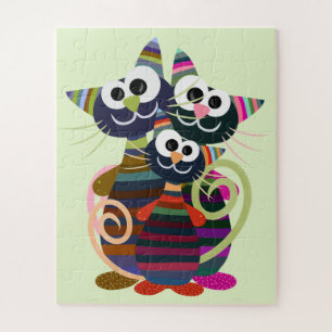 Puzzle Chats colorés et amusants