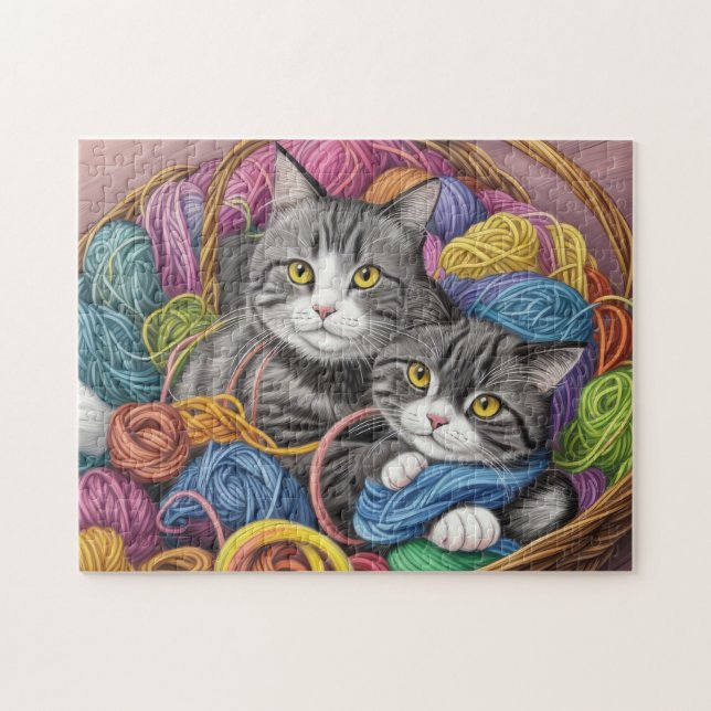 Puzzle Chats dans un panier (Horizontal)