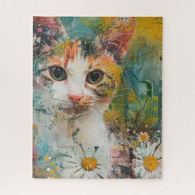 Puzzle Chats d'aquarelle Boho - Art de la féline terrestr (Vertical)