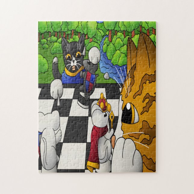 Puzzle Chats d'échecs dans le parc (Vertical)