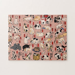 Puzzle Chats japonais Ukiyo-e Art drôle