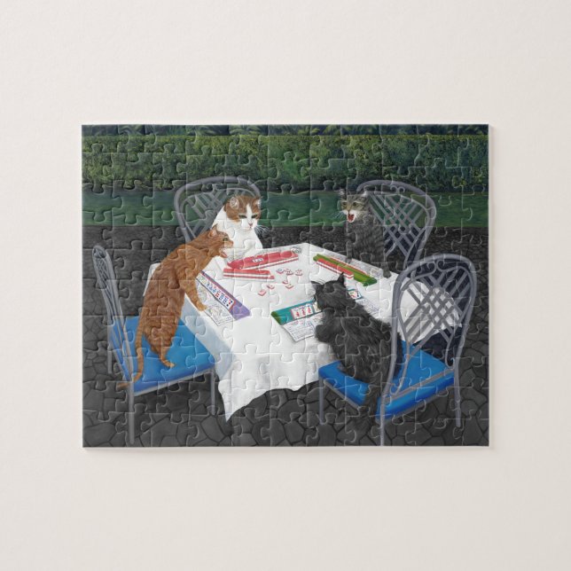 Puzzle Chats jouant au Mahjong (Horizontal)