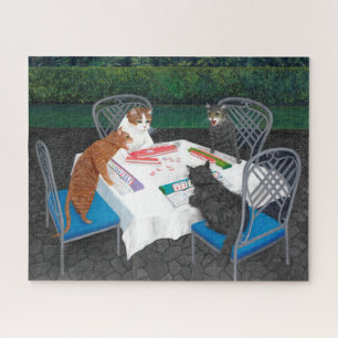 Puzzle Chats jouant au Mahjong
