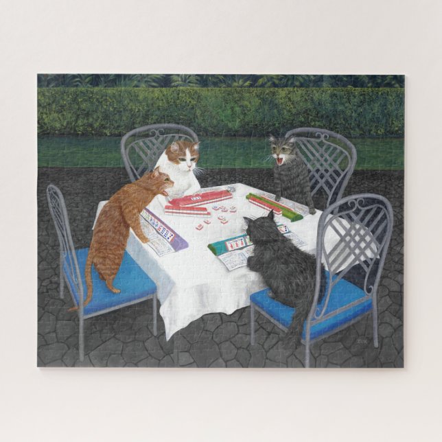 Puzzle Chats jouant au Mahjong (Horizontal)