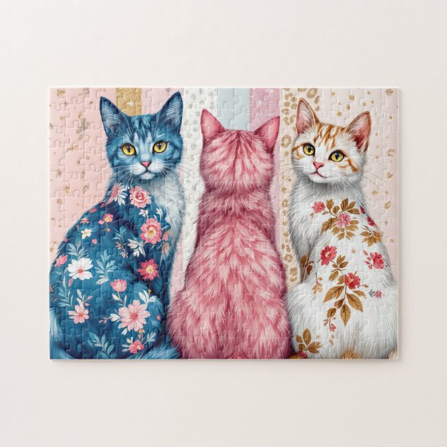 Puzzle Chats Magnifiques à Motifs (Horizontal)
