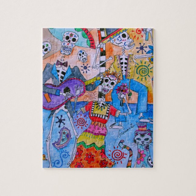 Puzzle Chats MEXICAINS Calavera de mariachi de FIESTA (Vertical)