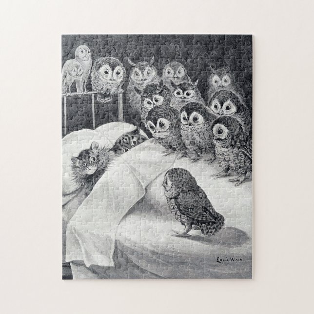 Puzzle Chats Nightmare Owl Bird, Louis Wain (Vertical)