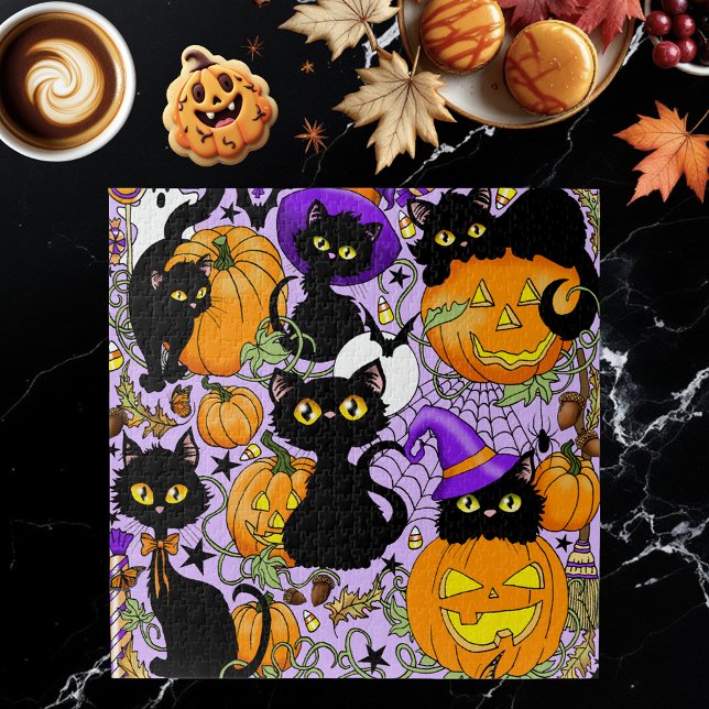 Puzzle Chats noirs citrouille Halloween Candy (Créateur téléchargé)