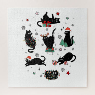 Puzzle Chats noirs de Noël