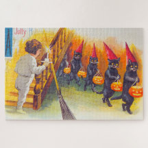 Chats noirs d'Halloween vintage