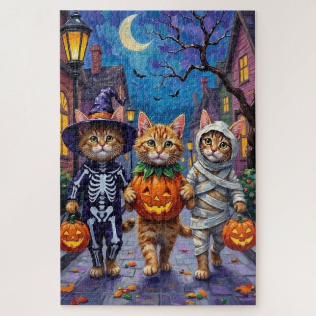 Puzzle Chats Persans Trick-or-Treating  Costumes d'Hallow (Vertical)