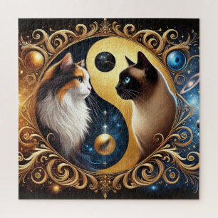 Puzzle Chats symbolisant l'équilibre avec un Yin Yang