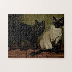 Puzzle Chats vintages Chats Noir Manx Siamese