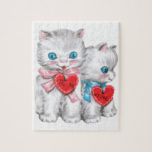 Puzzle Chats vintages de la Saint Valentin, Fluffy Kitten