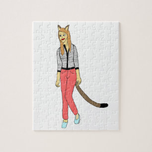 Puzzle chatte fille