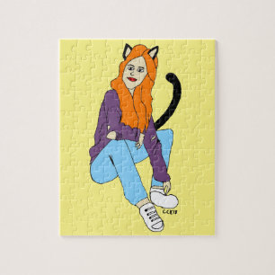Puzzle chatte fille 