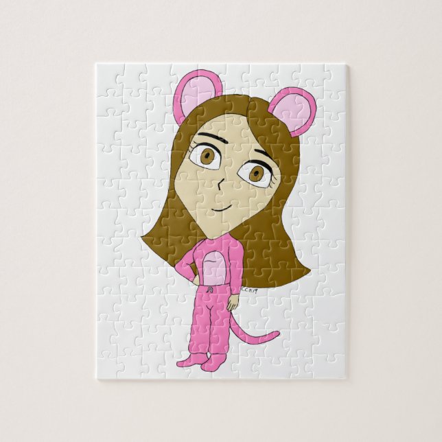 Puzzle chatte rose fille     (Vertical)