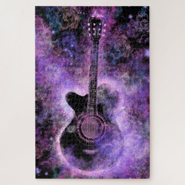 Puzzle Chaud Guitare - Sons romantiques - Peinture (Vertical)