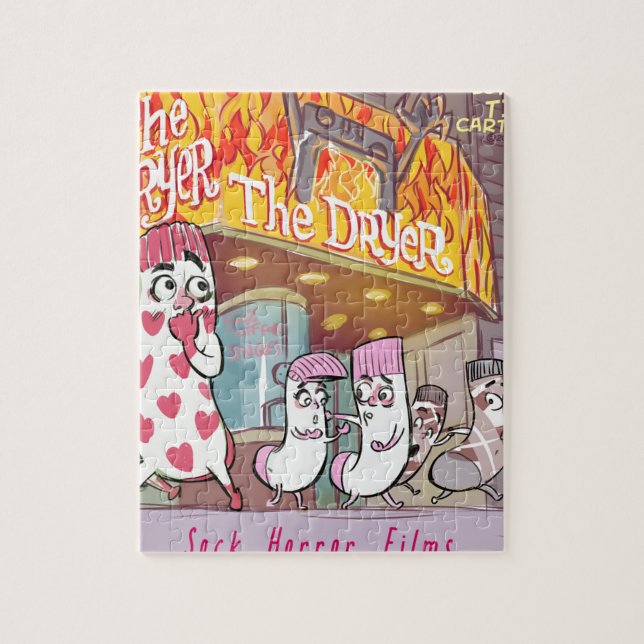 Puzzle Chaussettes Films d'horreur Le Sèche-linge Drôle (Vertical)