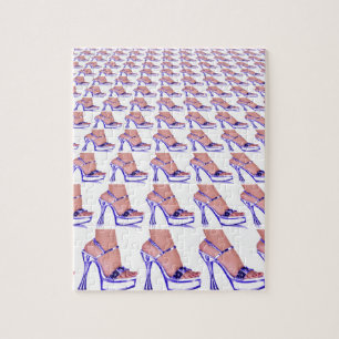 Puzzle Chaussure à talon élevé Pompes de mode violet dame