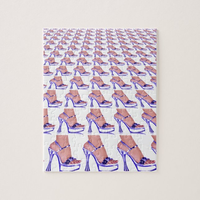 Puzzle Chaussure à talon élevé Pompes de mode violet dame (Vertical)