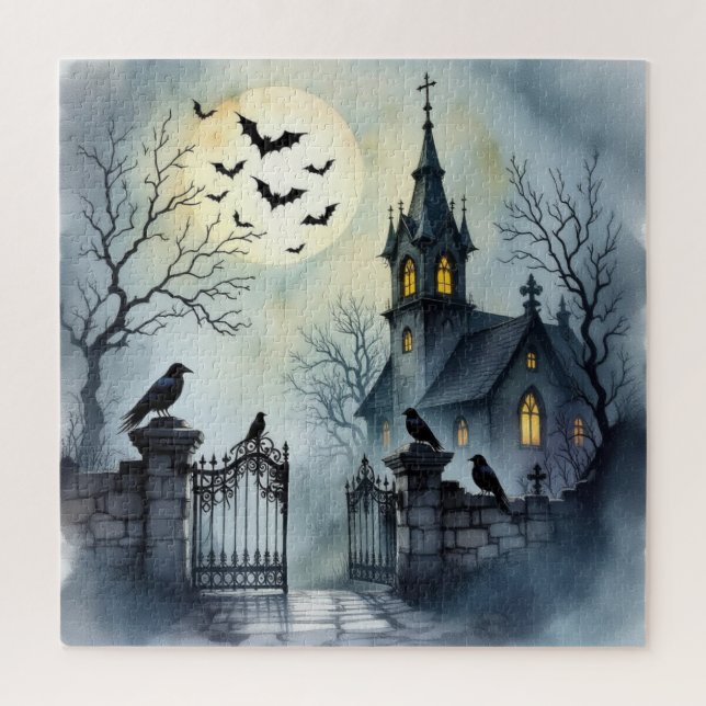 Puzzle Chauves-souris dans le beffroi - Corbeaux sur la g (Vertical)