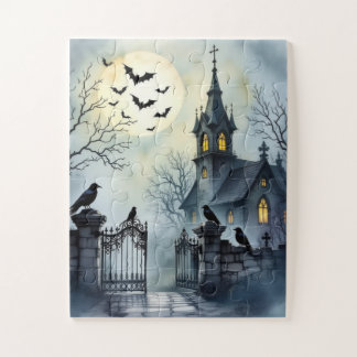 Puzzle Chauves-souris dans le beffroi - Corbeaux sur la g