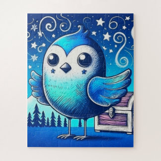 Puzzle Cheerful Blue Bird
