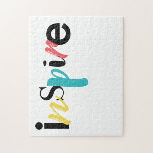 Puzzle Cheerful, creative, modern typography of Inspire
