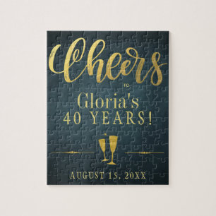 Puzzle Cheers to 40 years personalized birthday gift