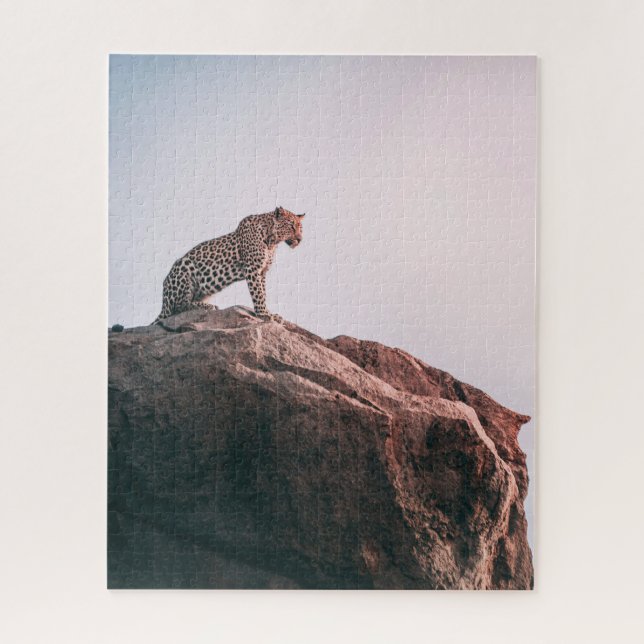 Puzzle Cheetah assis sur un rocher Big Cat Wildlife (Vertical)