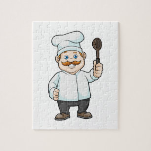Puzzle Chef avec casquette et cuillère à soupe du chef