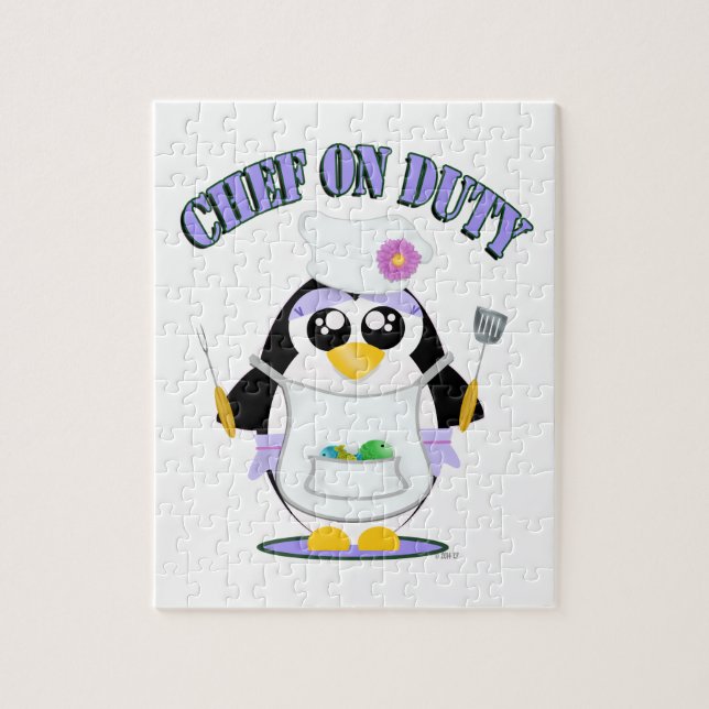 Puzzle Chef on Duty Penguin Female (Vertical)