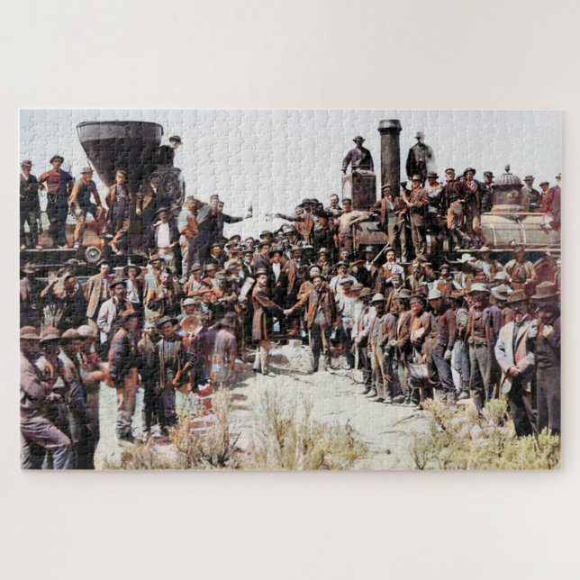 Puzzle Chemin de fer Est rencontre Ouest Pose du dernier  (Horizontal)