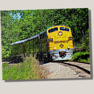 Puzzle Chemin de fer Locomotive du moteur diesel jaune