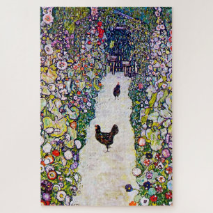 Puzzle Chemin de jardin avec poulets, Gustav Klimt