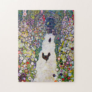 Puzzle Chemin de jardin avec poulets, Gustav Klimt